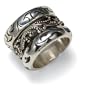 Sterling Silver Granulated and Scroll Stacking Bands Ring by Lois Hill