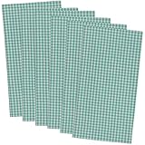 DII 100% Cotton, Oversized Basic Everyday 20x20" Napkin Set of 6, Aqua Check