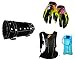 Auto Pearl Premium Quality Bike Accessories Combo Of Premium Quality Round Saddle Bag. & Fox Hand Grip Glove Green 1 Pair. & KTM Type Water Rucksack Backpack For Bike Riding / Cycling / Mount Climibing Bag With 2 Ltr. Hydration Bladder. RS.3005.00