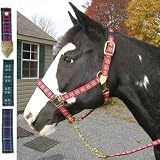 Plaid Nylon Padded Halter with Solid Brass Hardware