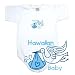 BABY BODYSUIT WHITE  LIGHT BLUE STORK HAWAIIAN  HAWAII 0 - 3 Months