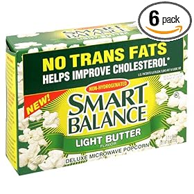 Smart Balance Deluxe Microwave Popcorn, Light Butter, 3-Count Box of 3-Ounce Bag (Pack of 6)