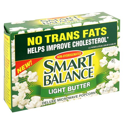 Smart Balance Deluxe Microwave Popcorn, Light Butter, 3-Count Box of 3-Ounce Bag (Pack of 6)