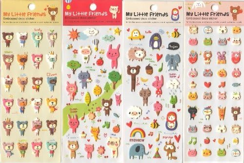 Artbox Animal Puffy Sticker, a Set of 4 Stickers, (#10036)