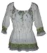 Apparel : Gauze Peasant Blouse/Ivory with Soft Green