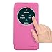 Zenfone 2 ZE550ML / ZE551ML Leather Case, Monoy Premium Smart Wake Up Leather Cover Frosted Hard Case for Asus Zenfone 2 (ZE550ML/ZE551ML) 5.5'' Inch (Rose-red Smart Leather Case)