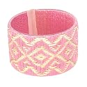 Cana Flecha Grass and Satin Pink Cuff-Wide Band "Right on Target Cuff [Wide Band - Pink]"