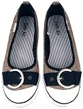Dark Ali Womens Kelly Brown Ballet Flat Shoes with Buckle