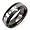Tungsten Carbide Men's Ladies Unisex Ring Wedding Band 8MM (5/16 inch) Black Plating Two Tone Center Domed Brushed 3 Stone Cubic Zirconia CZ Comfort Fit (Available in Sizes 8 to 12) size 8