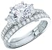Trapezoid/Round Diamond Ring.69cttw (CZ ctr/ band sep)