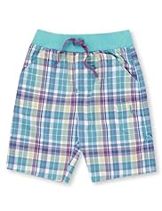 Autograph Pure Cotton Ribbed Waistband Checked Shorts