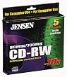 Jensen 5-Pack of 80-Minute CD-RWs (JCDRW5)