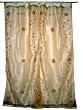 2 Vanila Floral Vine Mirror Red Embroidery Sari Organza Curtains Sheer Panels Free Shipping
