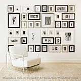 Photo Wall Frame Kit - All in one system...to create a perfect photo gallery in minutes. Hanging Templates Included - Black Frame System - 1