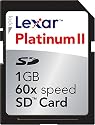 Lexar 1 GB Platinum II 60X SD Card ( SD1GB-60-664 ) (Retail Package)