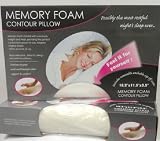 Memory Foam Molded Contour Neck Pillow - Velour Washable Cover - 1 Year Warranty