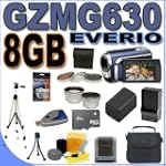 JVC Everio GZ-MG630 60GB Hard Drive HDD 40x Optical Zoom Digital Camcorder (Blue) BigVALUEInc Accessory Saver 8GB BP823 Battery/Rapid Charger Filter/Lens Bundle