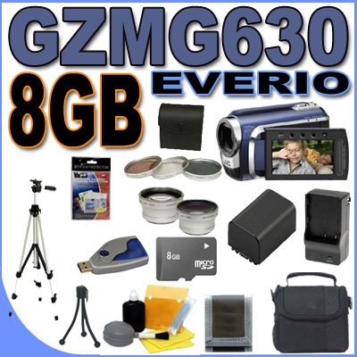 JVC Everio GZ-MG630 60GB Hard Drive HDD 40x Optical Zoom Digital Camcorder (Blue) BigVALUEInc Accessory Saver 8GB BP823 Battery/Rapid Charger Filter/Lens Bundle JVC Everio GZ-MG630 60GB Hard Drive HDD 40x Optical Zoom Digital Camcorder (Blue) BigVALUEInc Accessory Saver 8GB BP823 Battery/Rapid Charger Filter/Lens Bundle