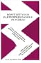 Don't Let Your Participles Dangle in Public!