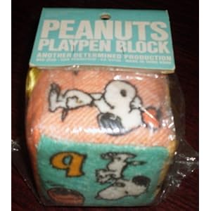Extremely Rare! Vintage Baby Snoopy Soft Block w Jingle - Toy