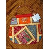 Girls Boho Sari Handbag Multi Red Beaded Designer Purse