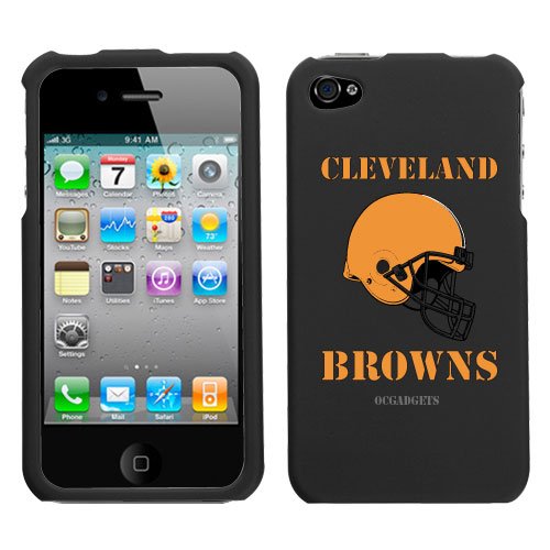 iPhone 4 4S Cleveland Browns Black Superior Helmet Snap on Hard Cover