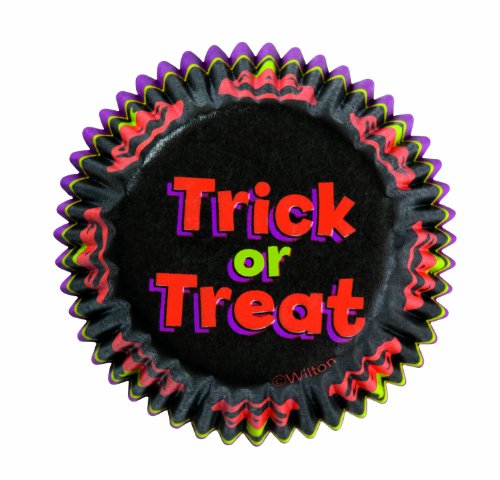 Wilton 415-0541 Halloween Pumpkin Stripe Mini Baking Cups, 100 Count