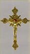 Fine All Metal Wall Crucifix, 12in., Gold