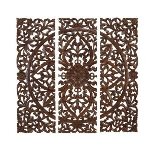 Elegant Wood Carved Decorative Wall Art Plaque