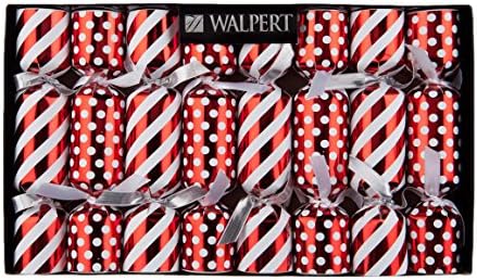 Walpert Christmas Crackers: Candy Cane Stripes and Dots, 7 in set of 8