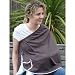 ORGANIC NursEase Breastfeeding Shawl- Organic Medium Brown with Floral Trim