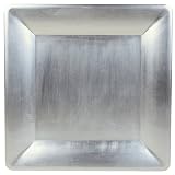 Caspari 13-Inch Square Lacquer Tray, Silver