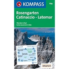Rosengarten, Catinaccio, Latemar: Wandern / Rad. Carta escursioni / bike. GPS-genau. 1:25.000