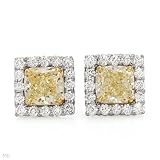 CERTIFIED by EGL Luxurious Earrings with 2.35CTW Super Clean GH/VS and Fancy Intense Yellow Diamonds Made of 18K Gold 516CjbJoqSL. SL160 CERTIFIED by EGL Luxurious Earrings with 2.35CTW Super Clean GH/VS and Fancy Intense Yellow Diamonds Made of 18K Gold