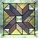 6.75 x 6.75 Stained ART Glass FLYING STAR Quilt Pattern WINDOW Collectible Panel