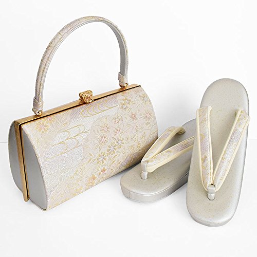 和ごころきもの屋　【紗織】ブランド【草履バッグセット】Ｍサイズ【帯地】パールトーン加工済【３枚芯】【日本製】和装バッグ　着物　バッグ　セット　フォーマル　単品　礼装　留袖　成人式　結婚式　訪問着　附下げ　振袖　bagset205