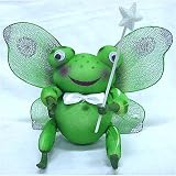 Happy Plush Frog Fairy With Magical Wand Christmas Ornament #S2098