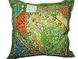 Gift for Her-green Ethnic Indian Sari Beaded Decorative Floor Pillow 24 Inches