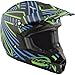 MSR Racing Assault Youth Boys Off-Road/Dirt Bike Motorcycle Helmet w/ Free B&F Heart Sticker Bundle - Black/Cyan/Green / Medium