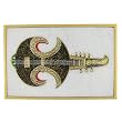 Unusual Art Embossed Miniature Painting of Indian Music Instruments on Marble Plate