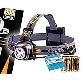 Fenix HP15UE (HP15 UE) Ultimate Edition 900 Lumens Iron Gray Expedition Headlamp with 4x AA Batteries and Lumen Tactical 4xAA Battery Box