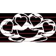 Zebra Print Heart Brass Knuckles Sticker (Decal) - 8