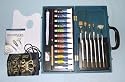 Paint Set with 12 Acrylic Paints and Brushes in Wood Box