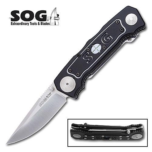 Buy SOG Folding Knife Dual Blade Black Bi Polar by SOG