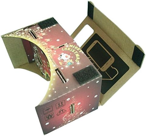 DIY Google Cardboard Virtual Reality 3d Christmas Skin Version Glasses for Iphone,google Nexus 6 & Samsung Mobile Phones, and Other Brand Phones with 4-7 Inches Screen (Chrismas version)