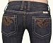 Frankie B Downtown Dagger Jean Slim Bootcut w Crystals in Newton Topaz