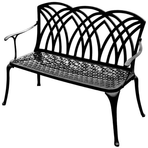 Denewood Versailles Black Cast Aluminum Loveseat Bench