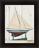 Racer I by David Carter Brown Sailboat Coastal Wall Art Print Framed Décor