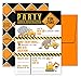 Deluxe Construction Dump Truck Birthday Party Invitations for Boys, 20 Double Sided Large 5 x 7 Flat Fill In Invites with Orange Envelopes, Kids Party Supplies