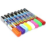 Wet Liquid Chalk Neon Marker Pen 8 Color Pack Dry Erase (8 Color Assorted)